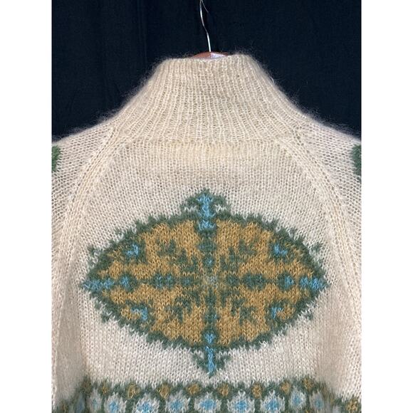 WOOL VTG Sweater M/L Fuzzy Geometric Swedish Ski Gorpcore Streetwear Preppy - Picture 8 of 16